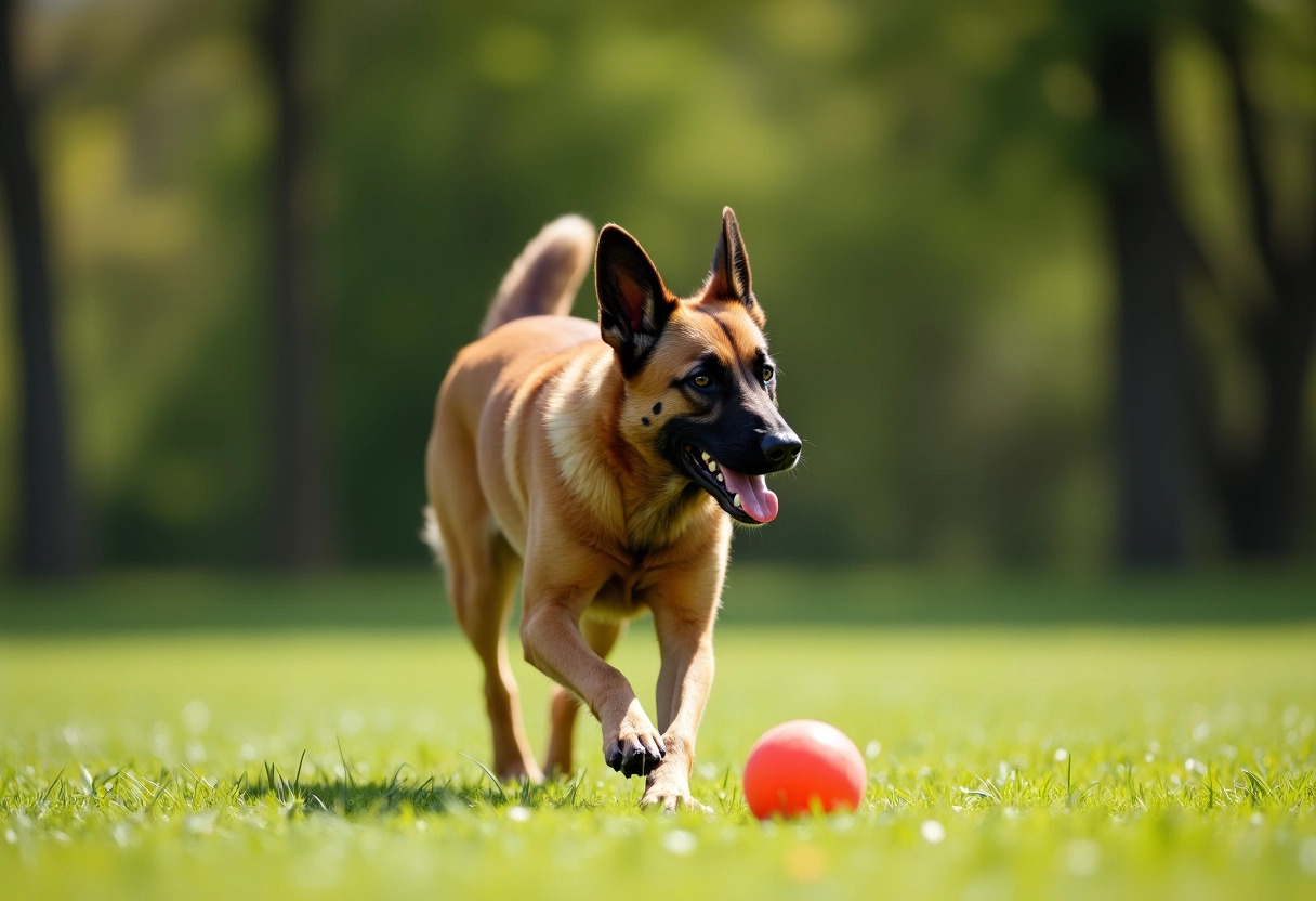 staff croisé malinois énergique sport activités